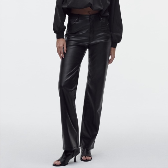 Faux leather straight leg pants - Picture 5 of 6